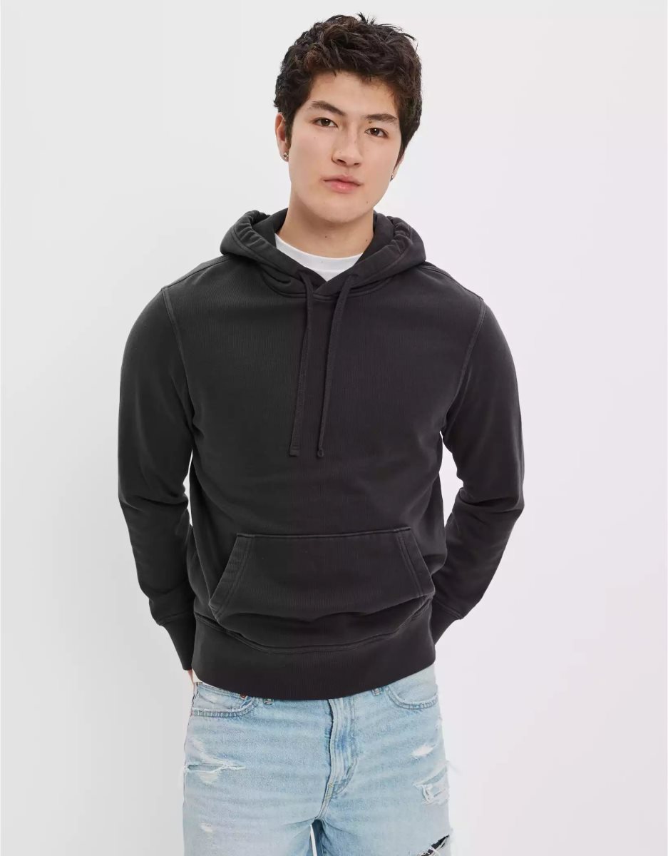 Sweat à Capuche American Eagle AE Super Soft Fleece Noir Homme | KFB-33557774